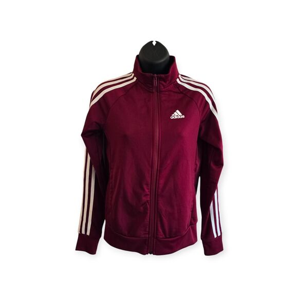 Adidas Women's Essentials Tricot Track Jacket, Red/White XS - Picture 1 of 6